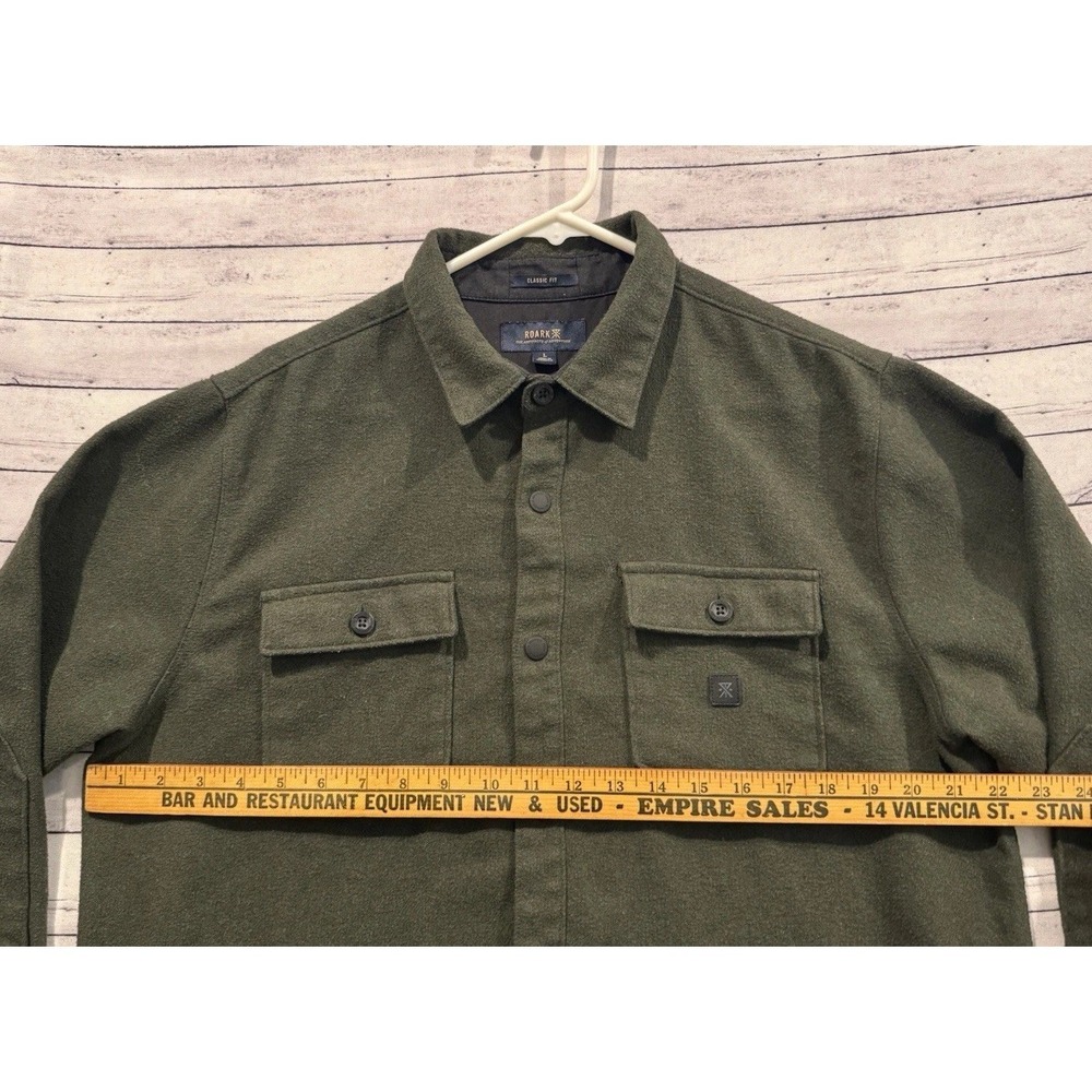 ROARK Mens Nordsman Heavy Flannel Shirt Jacket Sz L Wool Blend Snap Button - Picture 11 of 16